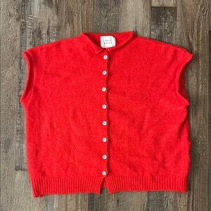 Things Between Red Button-Up Sweater Vest